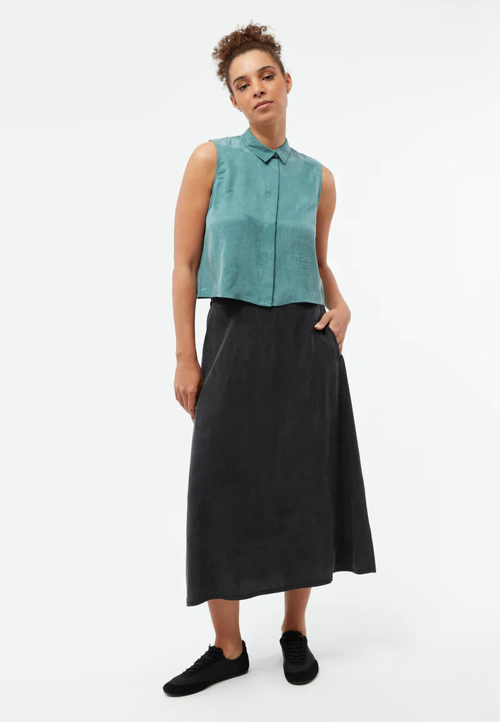GIVN BERLIN A-Linien-Rock GBVANA aus TENCEL™ mit Peach-Effekt - Black (Tencel)