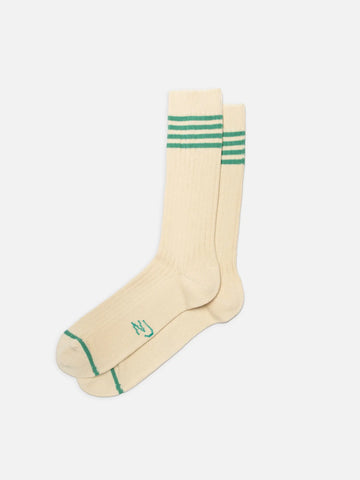 NUDIE JEANS MEN TENNIS SOCKS STRIPE Turquoise / Beige