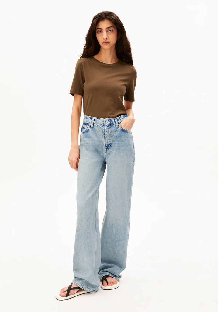 ARMEDANGELS LUALAA LINEN BLEND T-SHIRT Dried Palm