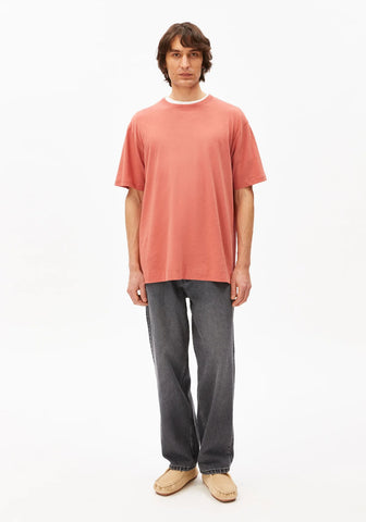 ARMEDANGELS MAARKOS LINEN BLEND T-SHIRT Tabasco Red