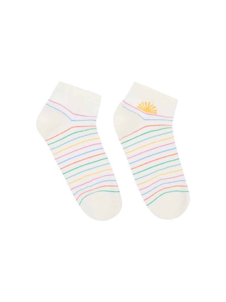 Lanius Sneaker Socken GOTS Off White Multicolour 13918-101
