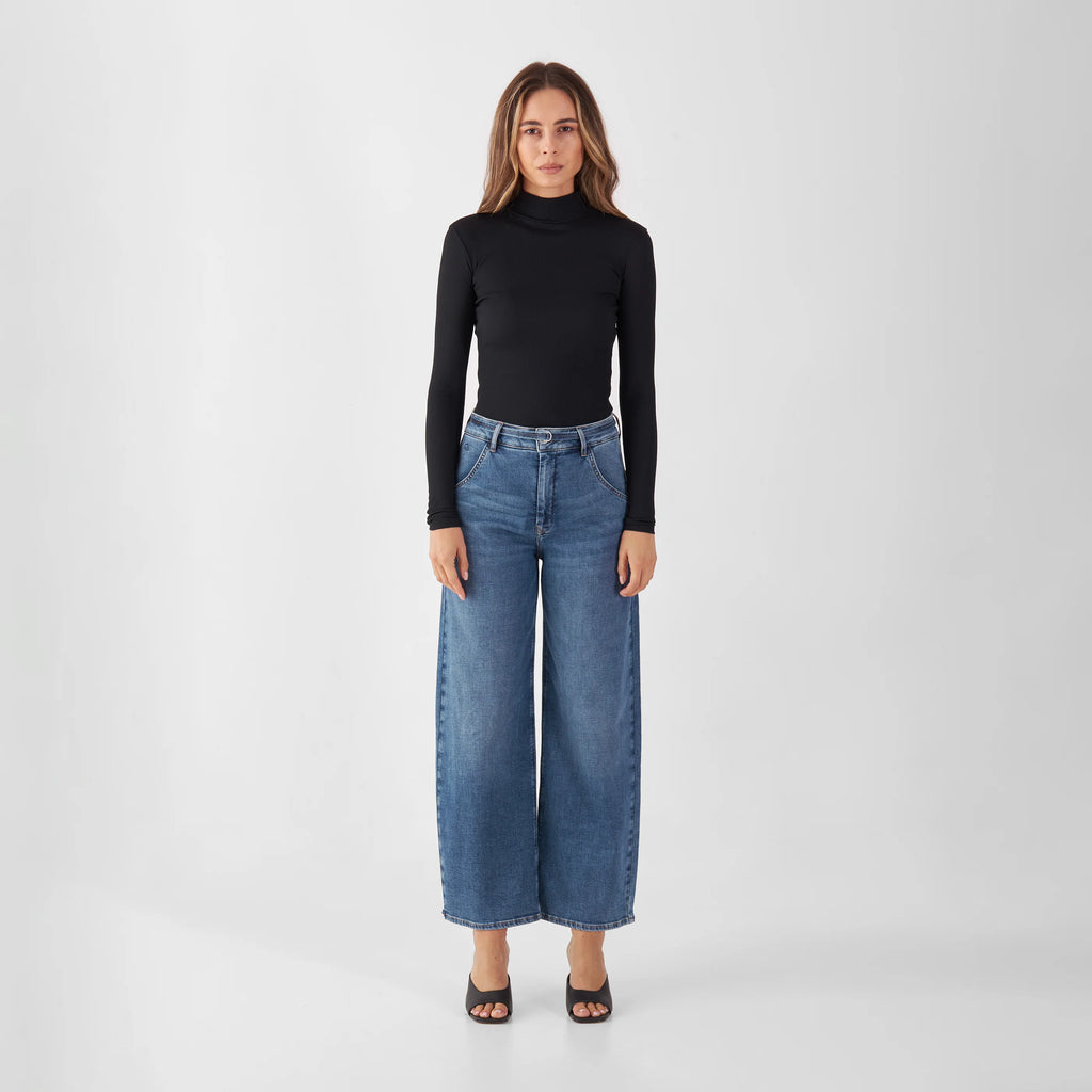 Dawn Denim Blink-High Wide Cropped Vintage Blue