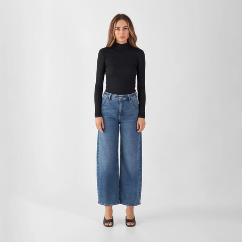 Dawn Denim Blink-High Wide Cropped Vintage Blue