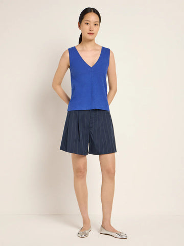 LANIUS TOP MIT V-AUSSCHNITT GOTS Electric Blue