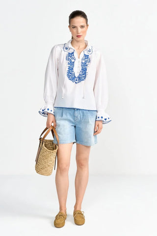 RICH&ROYAL HIGH-WAIST-JEANSSHORTS Denim Blue