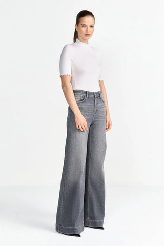 RICH&ROYAL RIPPSHIRT MIT STEHKRAGEN Pearl White