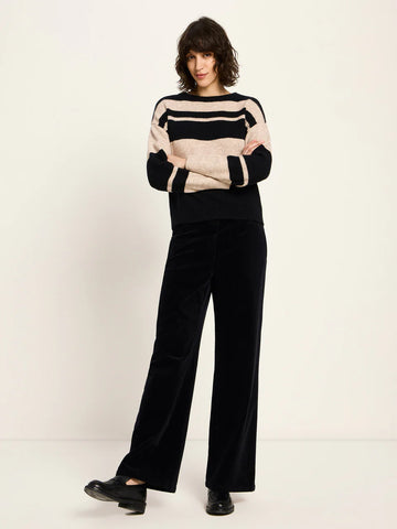 LANIUS STREIFENPULLOVER Nude Melange/ Black