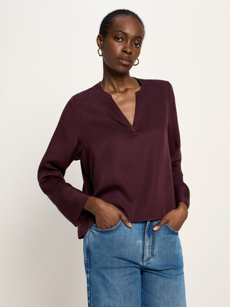 LANIUS Bluse aus Tencel Bordeaux