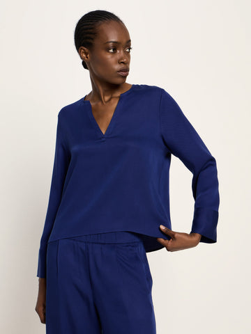 LANIUS Bluse aus Tencel Purple Blue