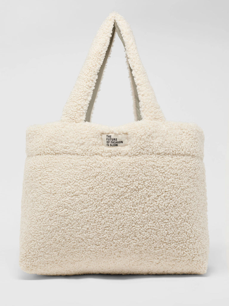 LANIUS Wattierte Teddy Tasche Creme