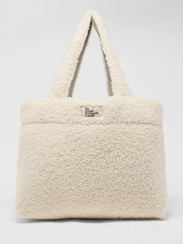 LANIUS Wattierte Teddy Tasche Creme