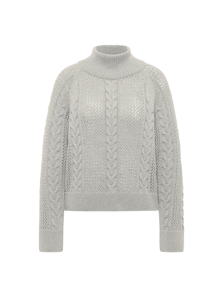 LANIUS ZOPFPULLOVER GOTS Grey Melange