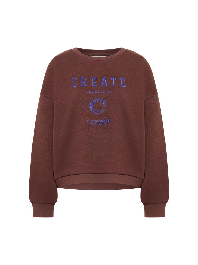 LANIUS STATEMENTSWEARSHIRT GOTS Bitter Chocolate