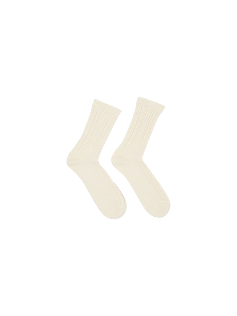 LANIUS 13761- 101 Rippenstrick-Socken GOTS off white