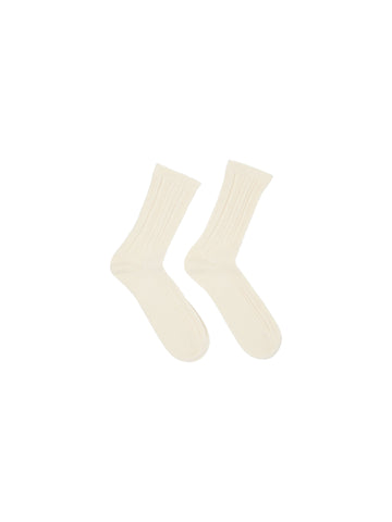 Lanius Rippenstrick-Socken GOTS Off White