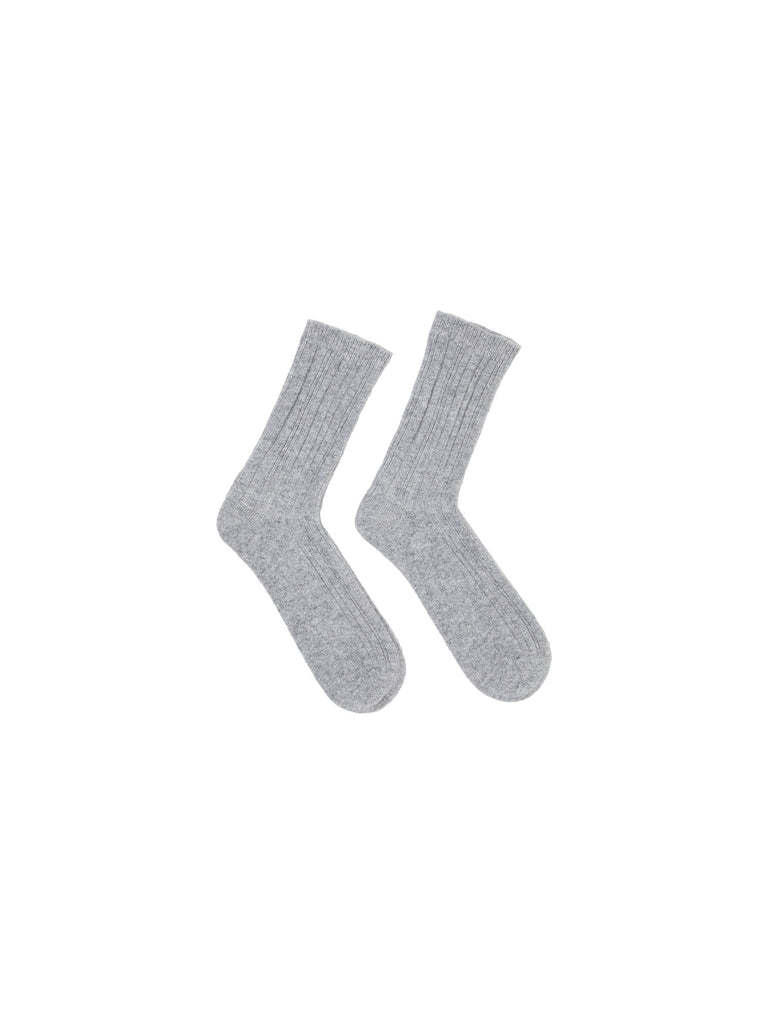 LANIUS 13761- 160 Rippenstrick-Socken GOTS grey melange