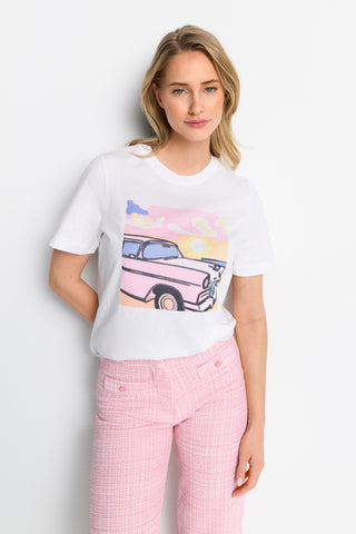 Rich & Royal Organic T-Shirt Barbie Car Print White 2404-541 100