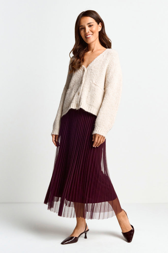 Rich & Royal Tull Plissee Skirt Ruby Red