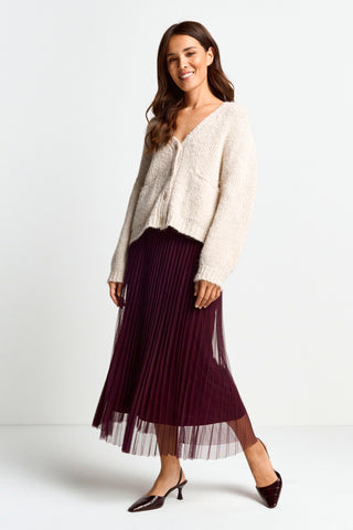 Rich & Royal Tull Plissee Skirt Ruby Red