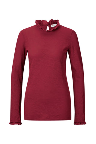 Rich & Royal Organic Slub Frill Longsleeve Ruby Red