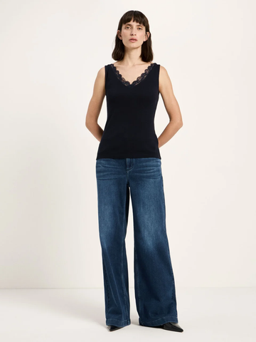 LANIUS TOP MIT SPITZE GOTS Midnight