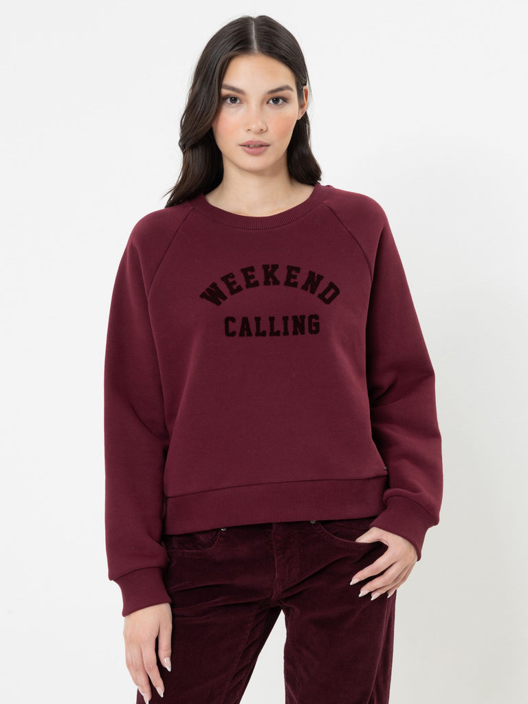 HERRLICHER SIYA SWEAT PEACHED Bordeaux