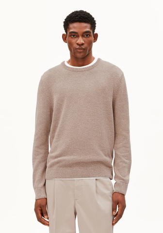ARMEDANGELS ALVAARIO KNIT SWEATER Amberwood - Oatmilk