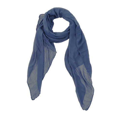 Schal aus Viskose Grau-Blau Uni