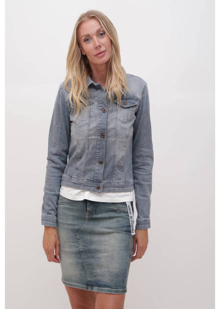 Miracle Of Denim Jane Jeans Jacket Hippo Grey
